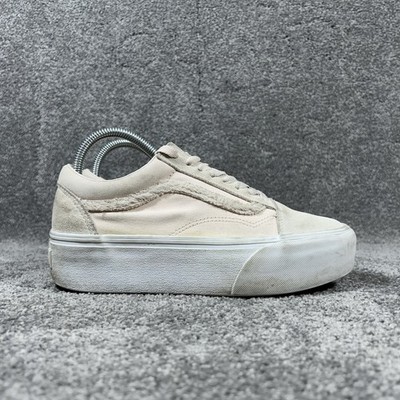 Vans Classic Slip-On Stackform Women s Size 8 Marshmallow Cream Platform Shoes