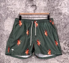 OAS Swim Shorts Large Mens Honolulu Hula Dancer Mesh Lined 4" Swimwear