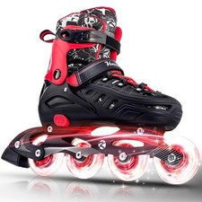 Inline Skates for Women Men Fun Illuminating Large-Youth  Adult, red