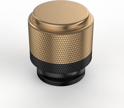 Amerdeco 10er Pack Champagner Bronze Schwarz Gerändelte Schrankknöpfe Küchenschrank