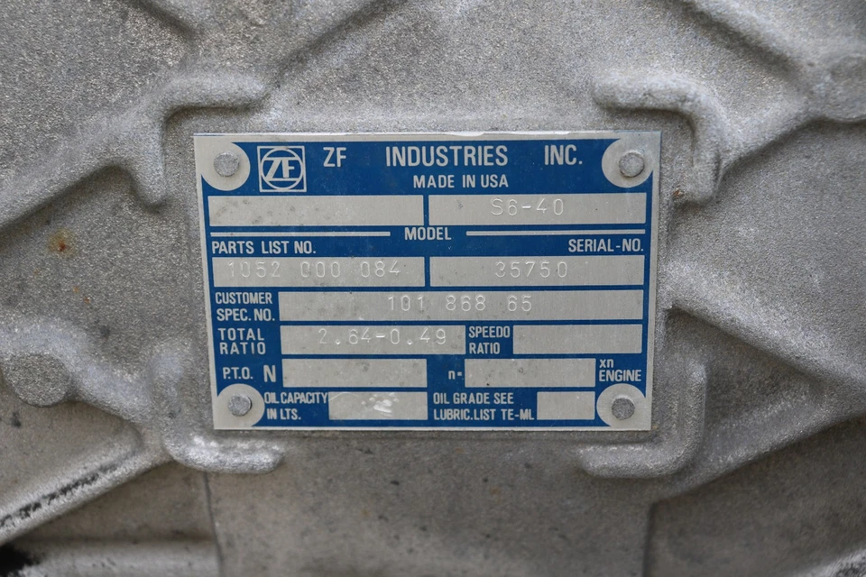 1991-1996 Chevrolet Corvette C4 6-Velocidades ZF Blue Tag Transmissão Manual Completa - Imagem 2 de 4