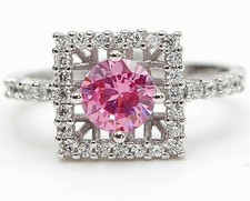 2CT Treated Pink Sapphire  Topaz 925 Sterling Silver Ring Jewelry Sz 6 UB4-7