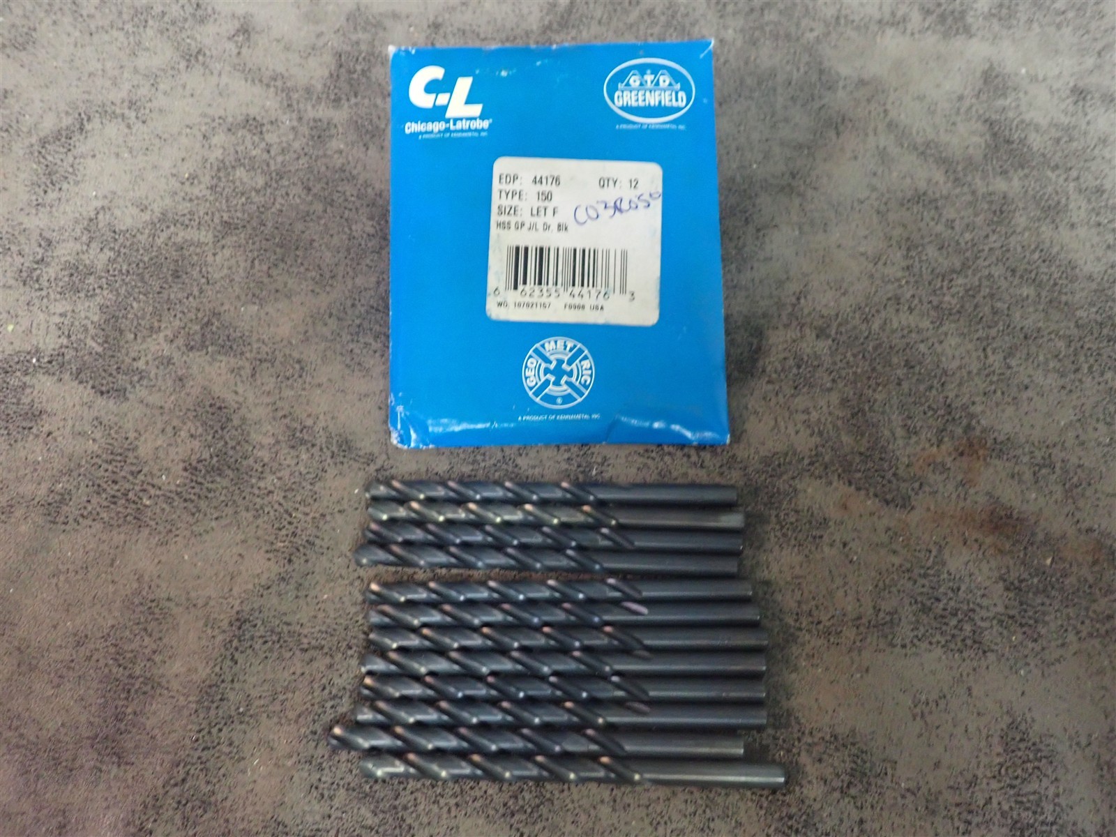 NEW Chicago Latrobe 44176 HSS Letter F Jobber Drill Bits 12 