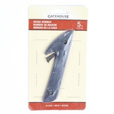 Gatehouse House Number 5" Solid Zinc 1 Black Italic 01101 Model