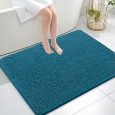 OLANLY Large Bathroom Rugs 40x32, Extra Soft 40" X 32", Peacock Blue