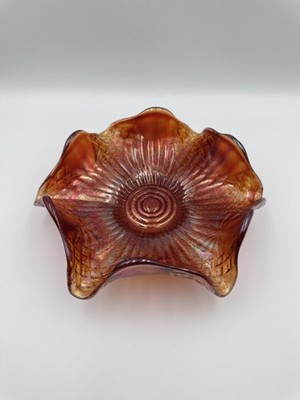 Fenton Ringelblume Karneval Glasschale mit Diamantschleifenmuster