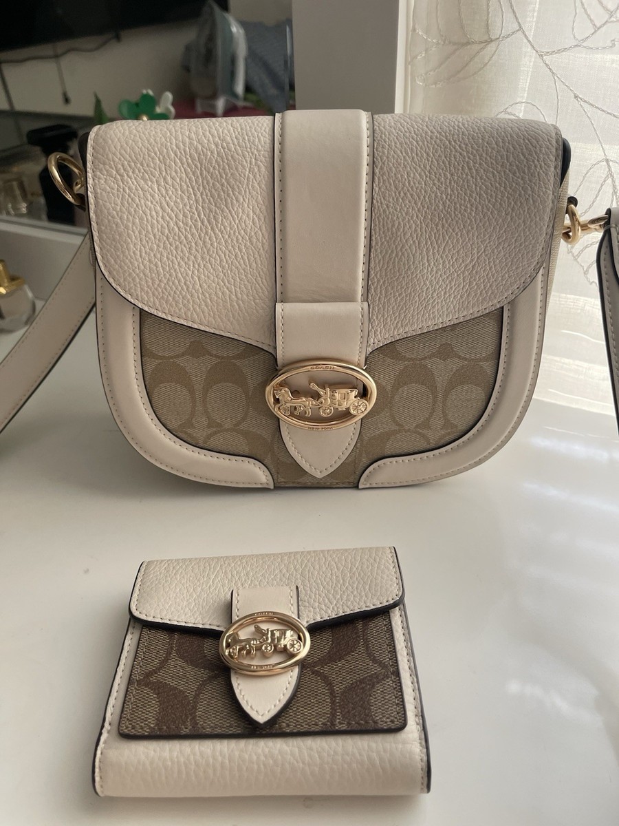 Coach Georgie Saddle Bag C2806 Beige Cream Crossbody & Matching