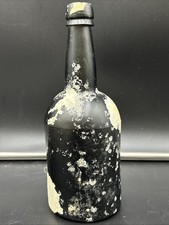 Antique Shipwreck Black Glass Pint Bottle c.1...