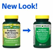 Spring Valley Probiotic Multi-Enzyme Digestive Formula Tablets - 200 Count