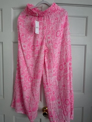 NWT Lilly Pulitzer Enzo Pants Cherry Blossom Pink Lil Fleur De Lilly Women s M