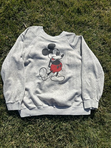 Vintage 70s 80s Mickey Mouse Disney Sweatshirt Crewneck Raglan Medium USA Made