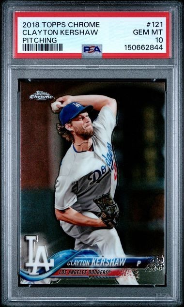 CLAYTON KERSHAW 2018 Topps Chrome PITCHING #121 PSA 10 GEM MT
