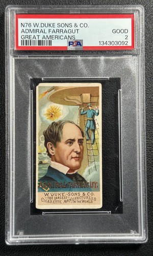 1888 N76 Duke #11 Admiral Farragut — PSA 2