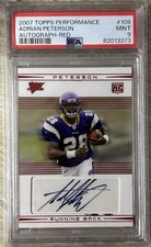 2007 Topps Performance Adrian Peterson Rookie Auto Red /135 #109 PSA 9