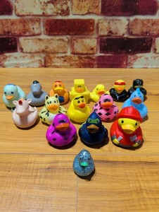Lot Of 16 Rubber Ducks Different Styles, Colors And Sizes  Great For Ducking
