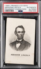 1860 L. PRANG & CO. PROMINENT ABRAHAM LINCOLN PSA AUTHENTIC ALTERED