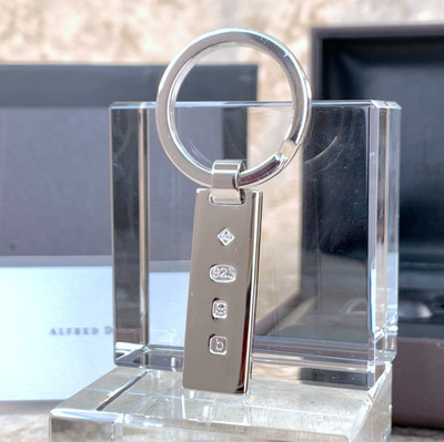 Dunhill Schlüsselanhänger Schlüsselring Halter 925 Sterling Silber Punzen mit Etui