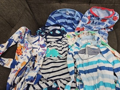  5T Footie Pajamas Set Of 7- Boys - Carters, Old Navy,..