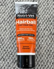 Nutri-Vet Hairball Paw Gel for Cats | Salmon Flavored Gel 3oz M ade in USA