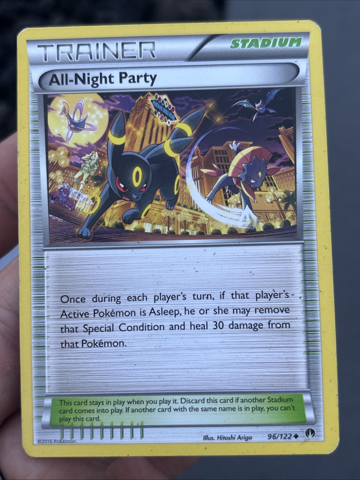 All-Night Party Trainer Stadium 96/122 Breakpoint Regular Uncommon Pokémon TCG