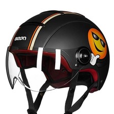 BEON B105 Vintage Motocicleta Media Cara Casco Retro Casco de Montar