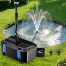 Pond Filter Pump Kit 400GPH with Fountain 3 Spray Patterns for Koi Ponds