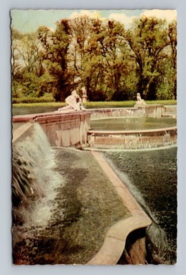 Postcard Germany Munich Nymphenburger Park Pond vintage