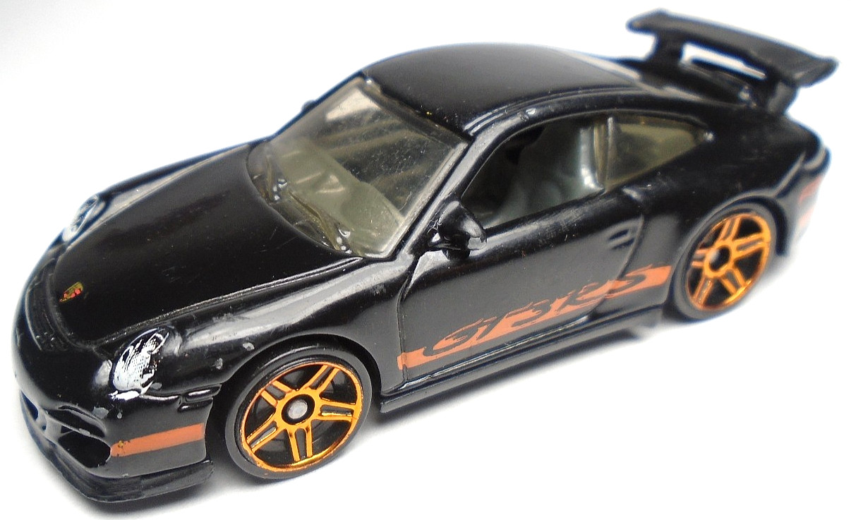 2013 HOT WHEELS HW ASPHALT ASSAULT PORSCHE 911 GT3 RS BLACK DIECAST 2 3/4" CAR