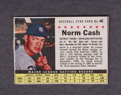 1961 Norm Cash [Perforated] #40