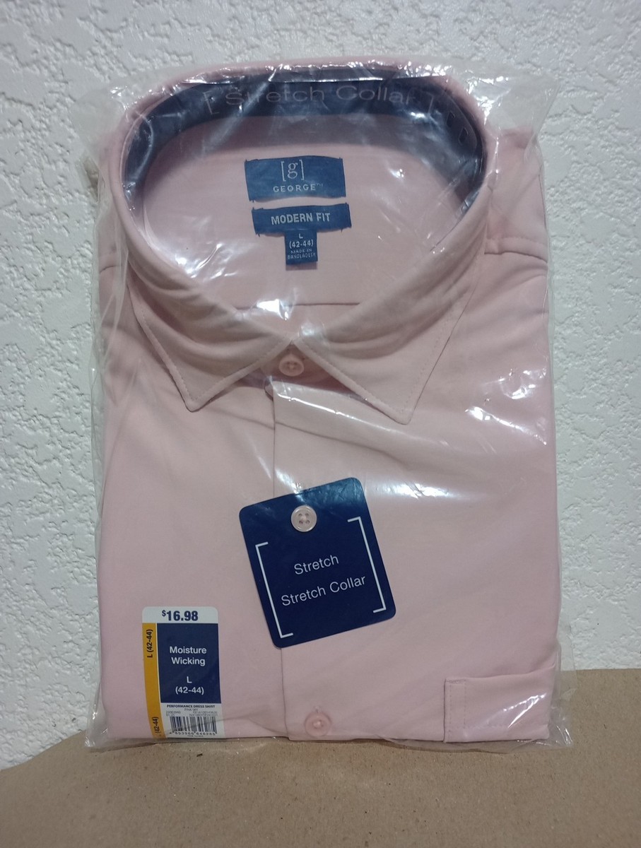 George Mens Performance Dress Shirt with Long Sleeves, Sizes S-3xl