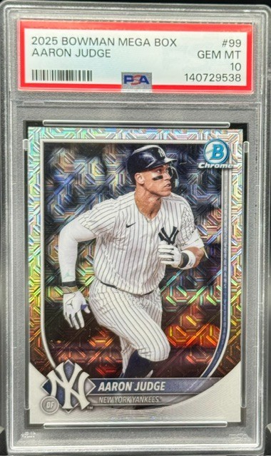 2025 Bowman Mega Box Aaron Judge #99 Mojo Refractor PSA 10 Gem Mint