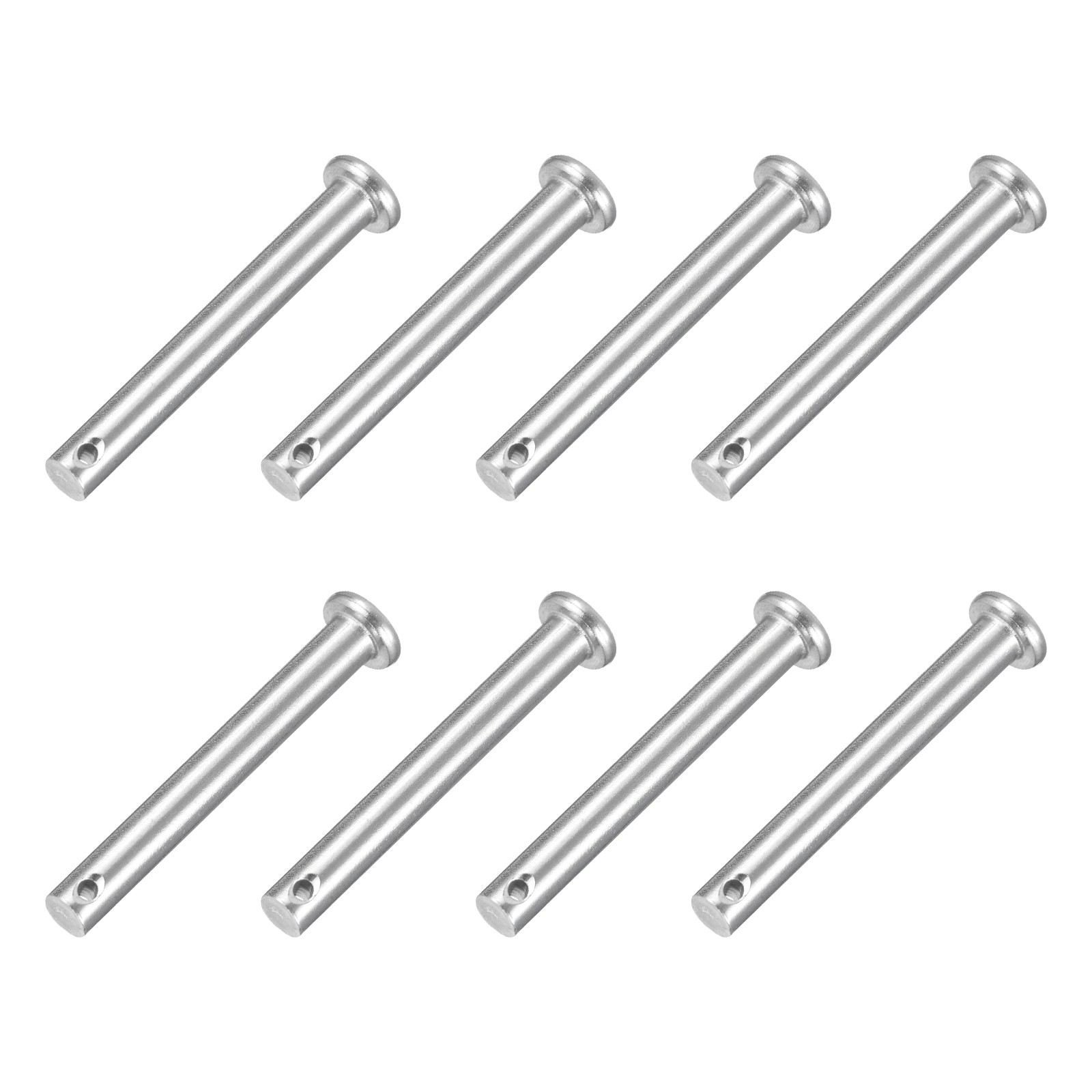 8Pcs 1/4" x 1-3/4" Single Hole Clevis Pins 304 Stainless Steel Flat Head Pins