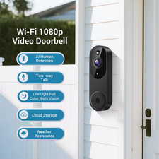 1080P Smart Wireless Video Doorbell Camera Night Vision Real-Time Alerts AI Wifi