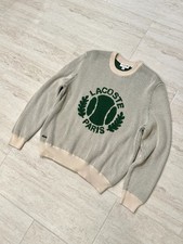 Suéter Lacoste Tennis Heritage Cuello Redondo AGOTADO Talla XL Tejido Crema Hombres París