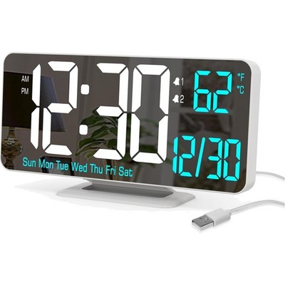 LED Wecker Uhr Digital Weckuhr Schlafzimmer Tageszeit Temperatur Kalender