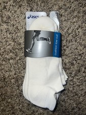 ASICS New Men s Cushion Low Cut Socks White Size XL Fits 12 3 Pairs