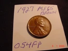 1927 1C  Lincoln Cent BU Brown