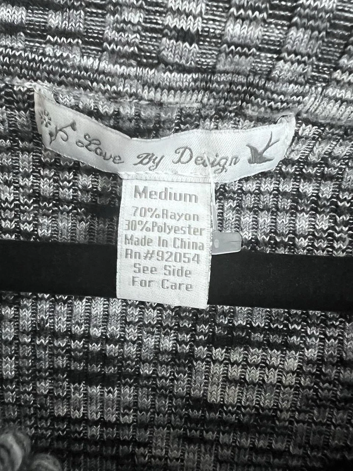 Y2K Gray Marled Cowl Neck Sweater Top Women’s Size Medium 3/4 Length Sleeves - Image 4 of 4