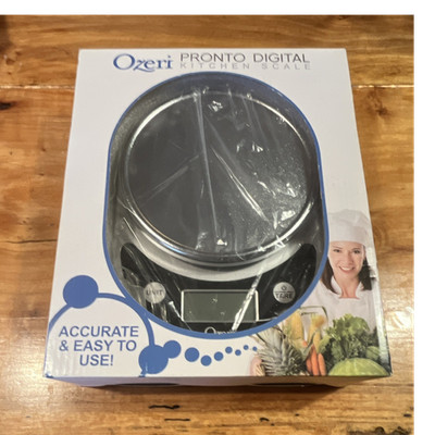 Ozeri Pronto ZK14-S Digital Kitchen Scale Tare LCD Auto Off Silver/Black