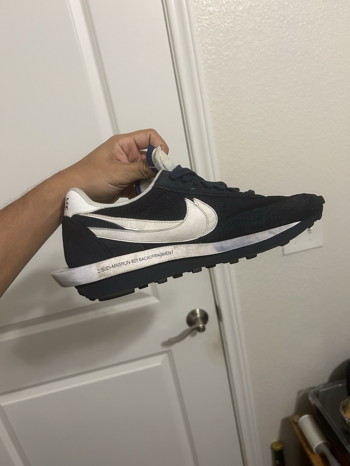 SACAI X NIKE Taglia 13 Scarpe Nike LDV Waffle x Fragment Design x sacai basse blu annerite