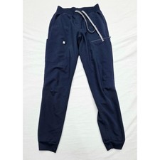 Fabletics Navy Blue Scrub Joggers Womens Small Tall S/T Cargo Pockets Drawstring