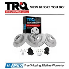TRQ Front & Rear Ceramic Brake Pad & Performance Rotor Kit for 2011 Audi A3