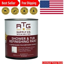 RTG Shower & Tub Refinishing Paint White, Enamel 32 Fl Oz - Easy & Fast Drying