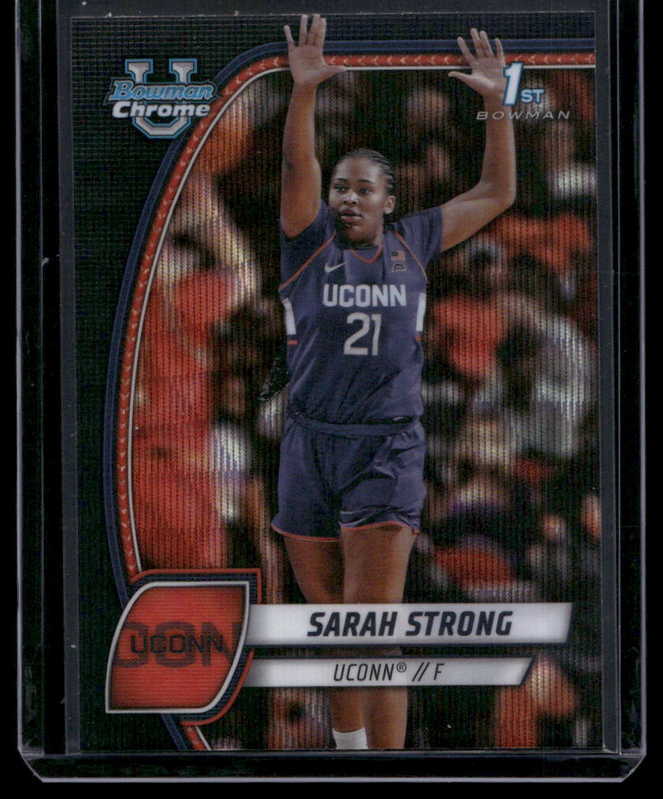 2024-25 Bowman University Chrome #62 Sarah Strong Black Wave Refractor