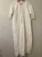 READ Antique Nightgown White Cotton Victorian Edwardian Handmade Crochet S/S