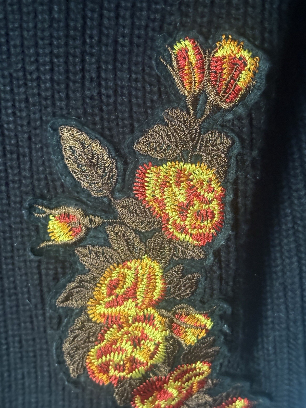 Bloomingdales AQUA Embroidered Patch Cardigan Swe… - image 7