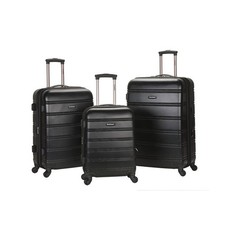 Rockland F160-Black Melbourne 3 Pc Abs Luggage Set