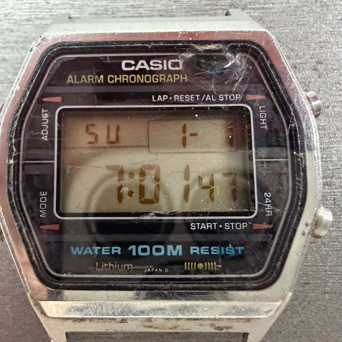 Casio W-750 Marlin Watch Men 36mm Silver Digital Alarm Chronograph