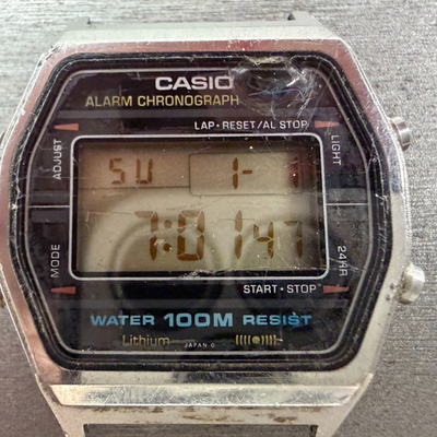 Casio W-750 Marlin Watch Men 36mm Silver Digital Alarm Chronograph