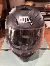 AGV Helmet With Flip Down Sun Shield and Clear Visor. Matte Black With Bag XS